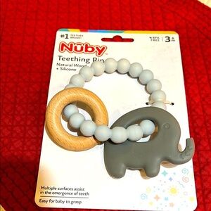 Gray and Tan Learning Toy with Wooden Ring
